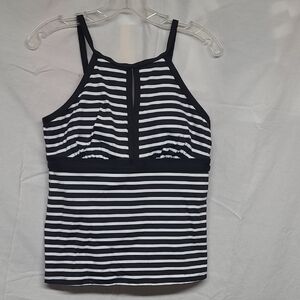 Lands' End Black and White Striped Camisole